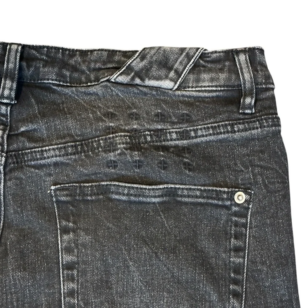 Ksubi Chitch Slim Fit Raw Hem Stretch Denim Jeans in Marbled Black Men’s 34 $220